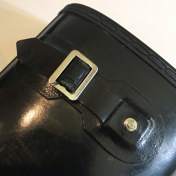 Hunter Classic Tall Gloss Black Rain Boots with buckle Womens 7 - Picture 13 of 15